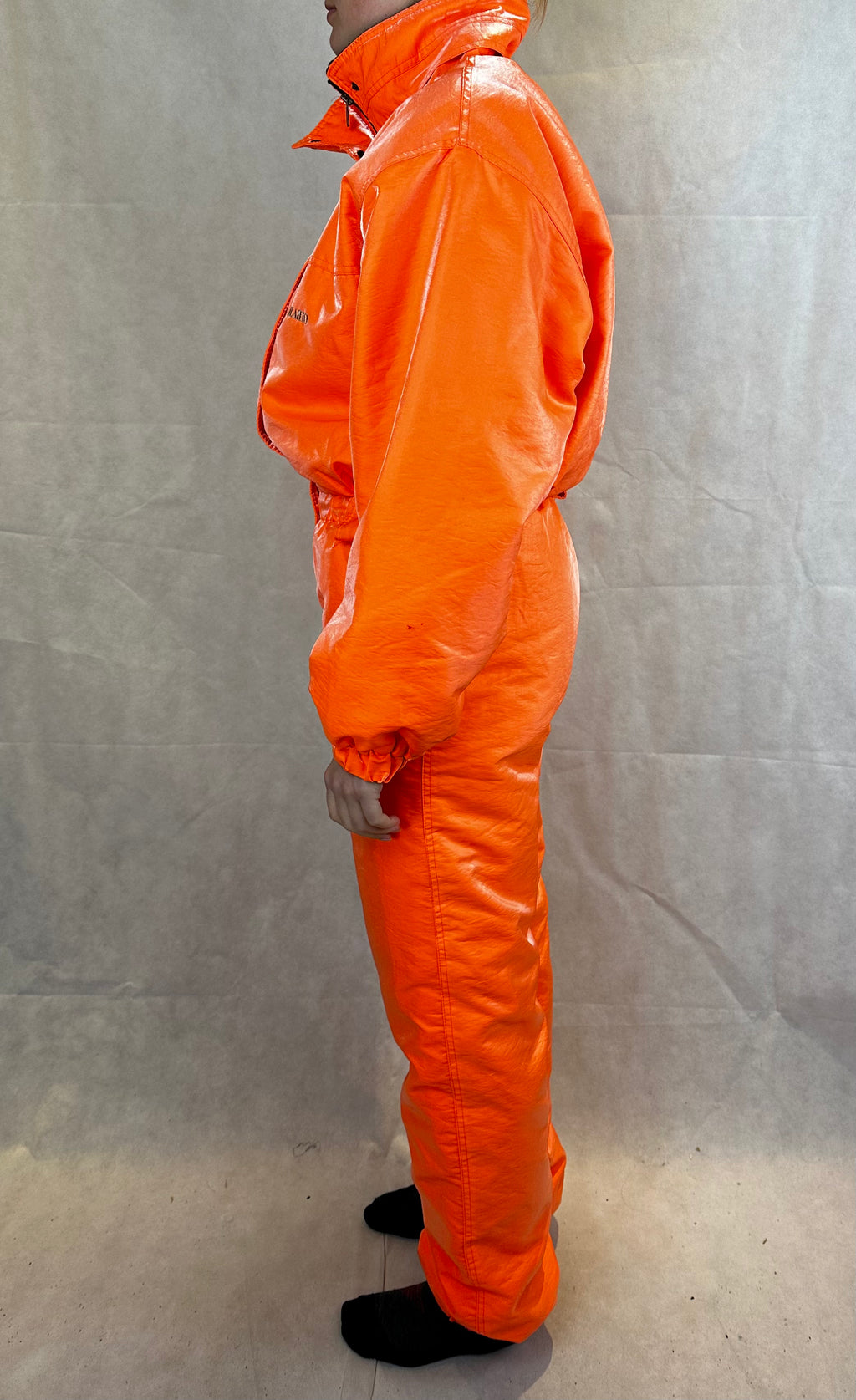 Vintage Skioverall in knalligen Orange in M/S