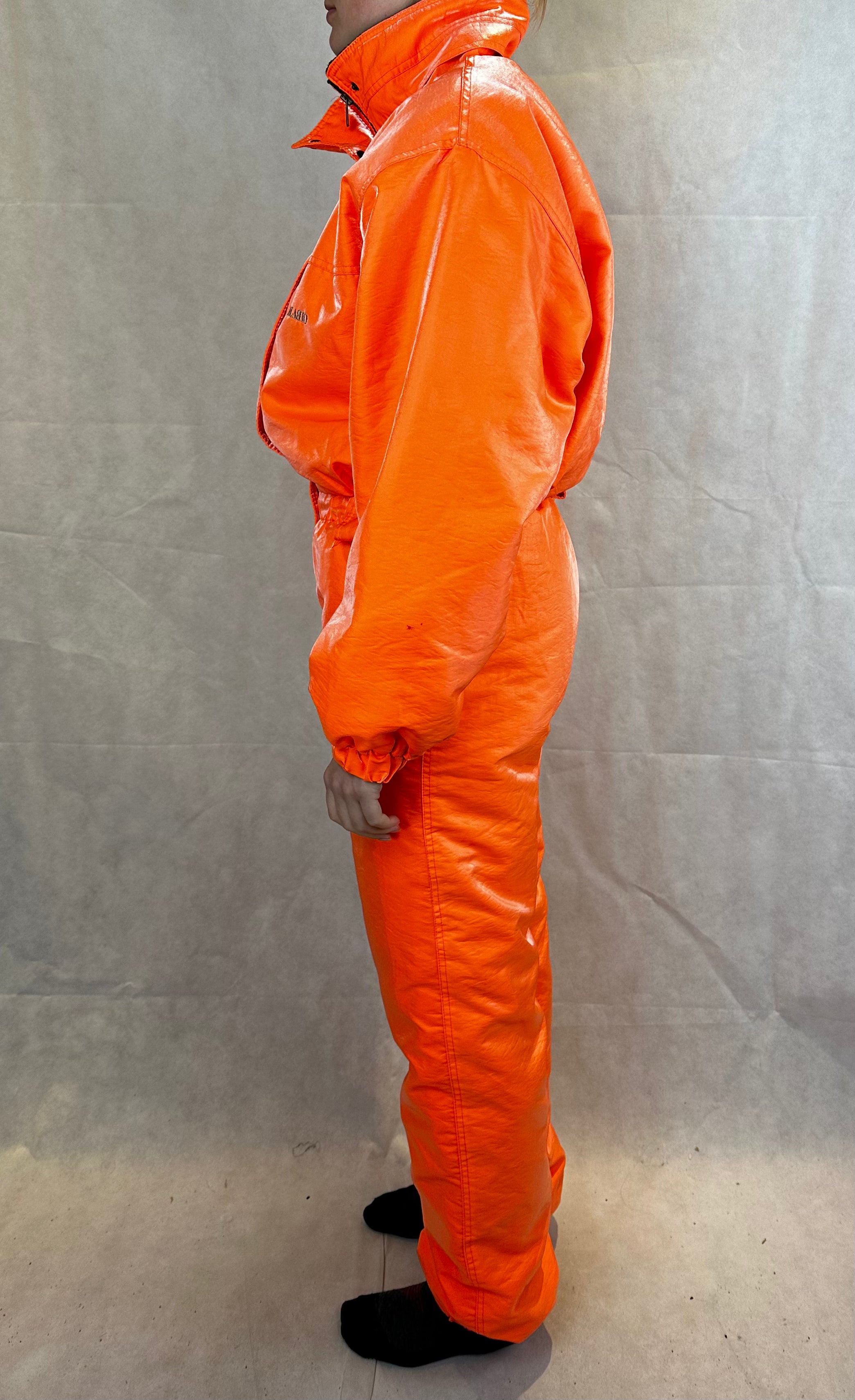 Vintage Skioverall in knalligen Orange in M/S