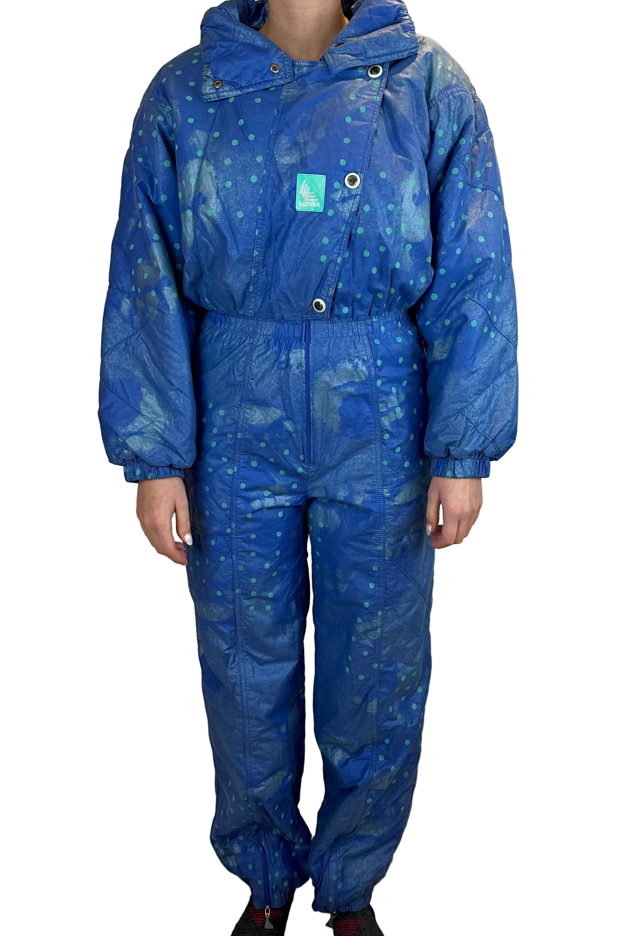 Vintage Skioverall in blau in S/M