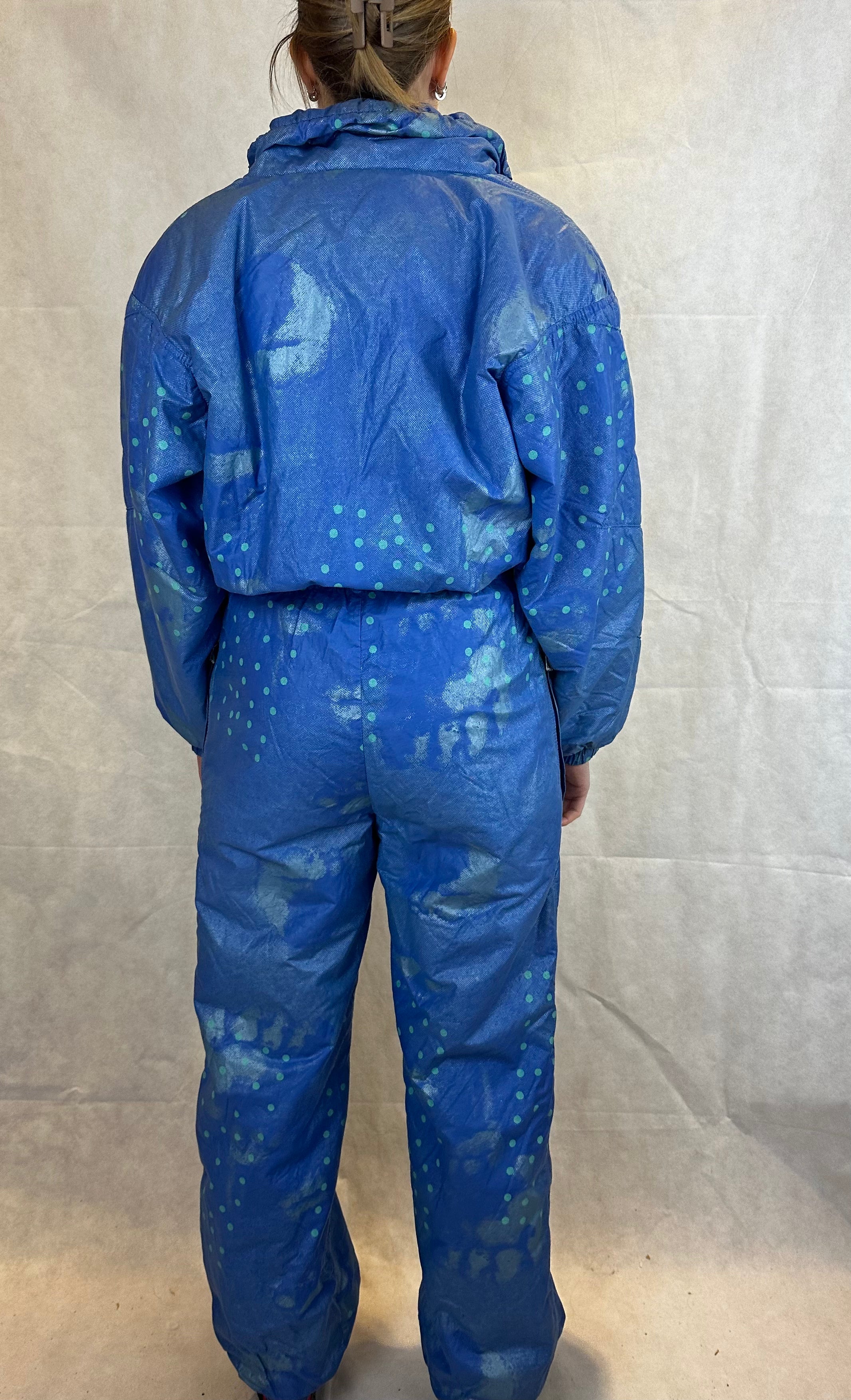 Vintage Skioverall in blau in S/M