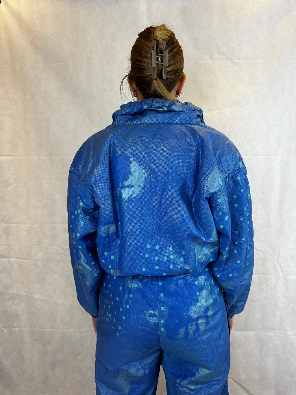 Vintage Skioverall in blau in S/M