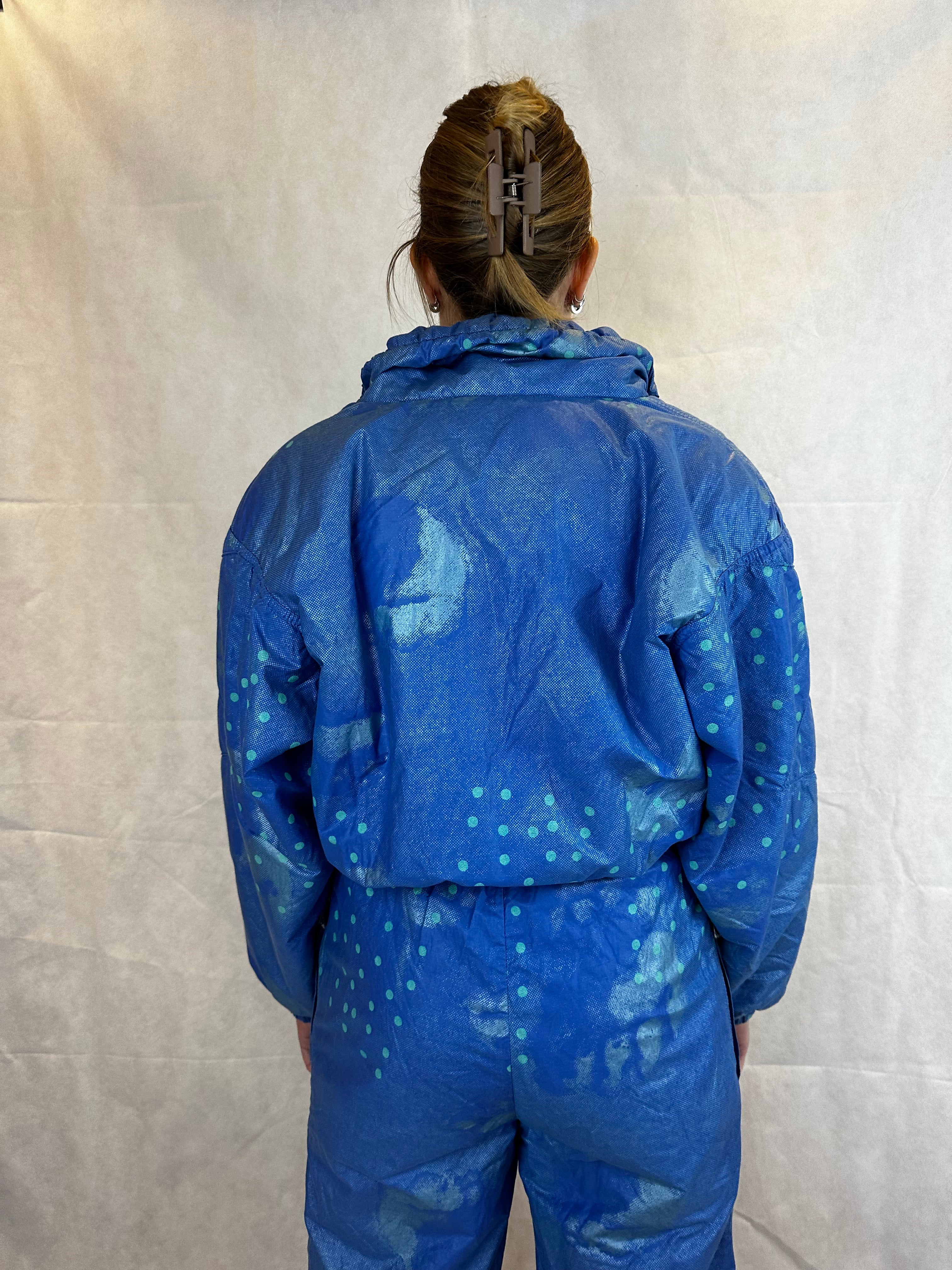 Vintage Skioverall in blau in S/M