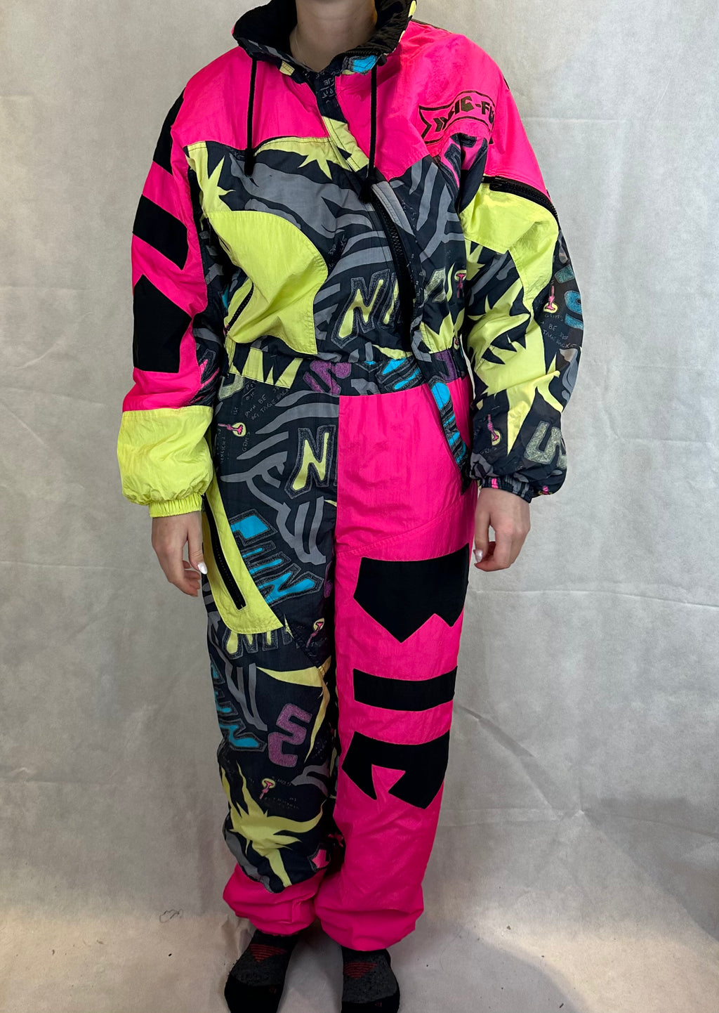 Vintage Skioverall in bunt in S/M