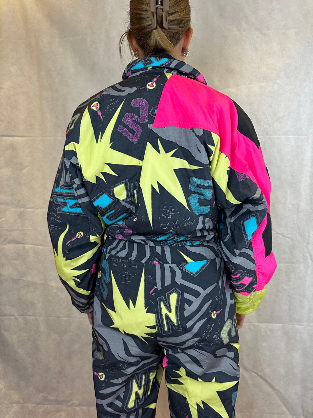 Vintage Skioverall in bunt in S/M