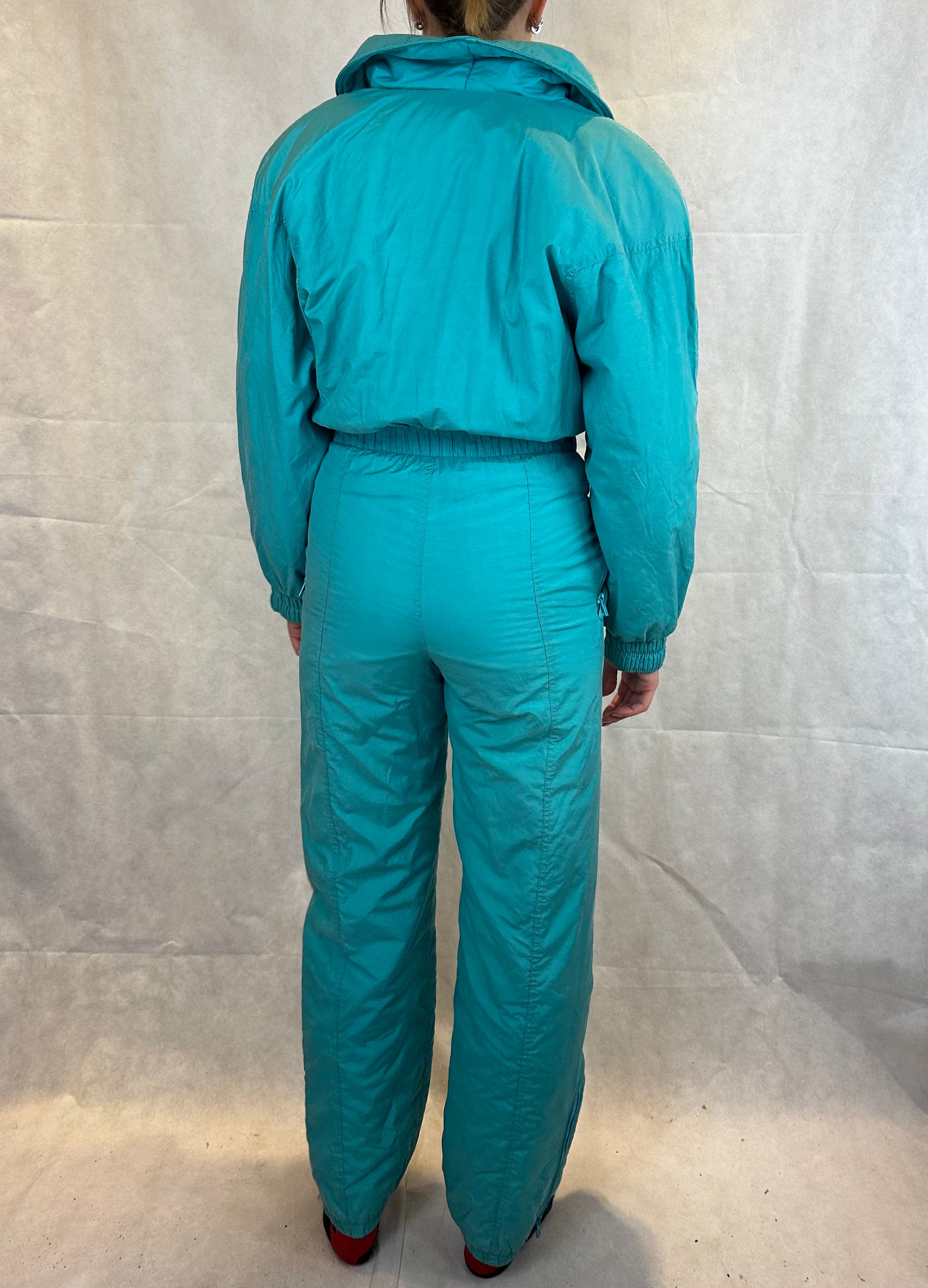 Vintage Skioverall in turkis in M/S