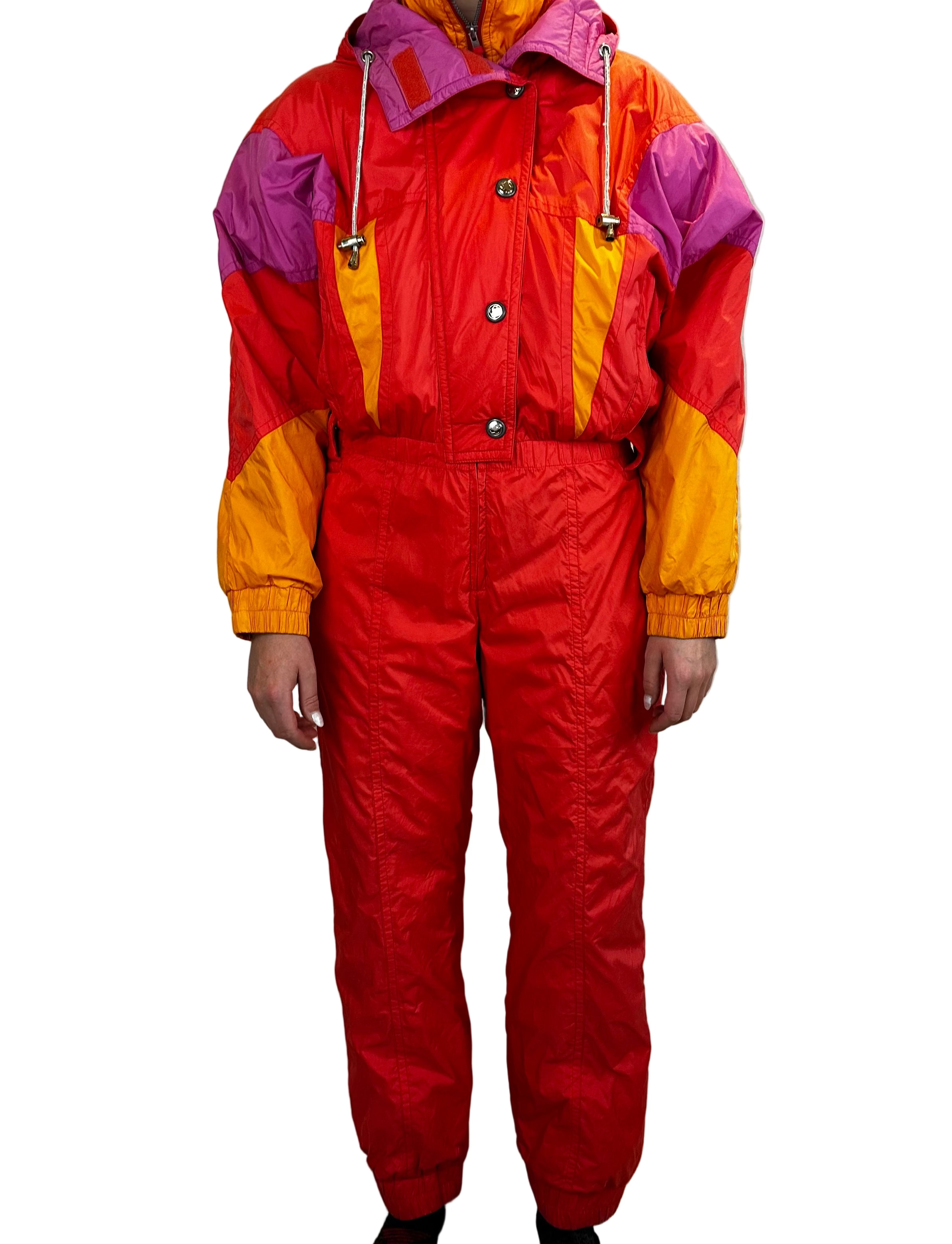 Vintage Skioverall von Colmar  in orange in M/S