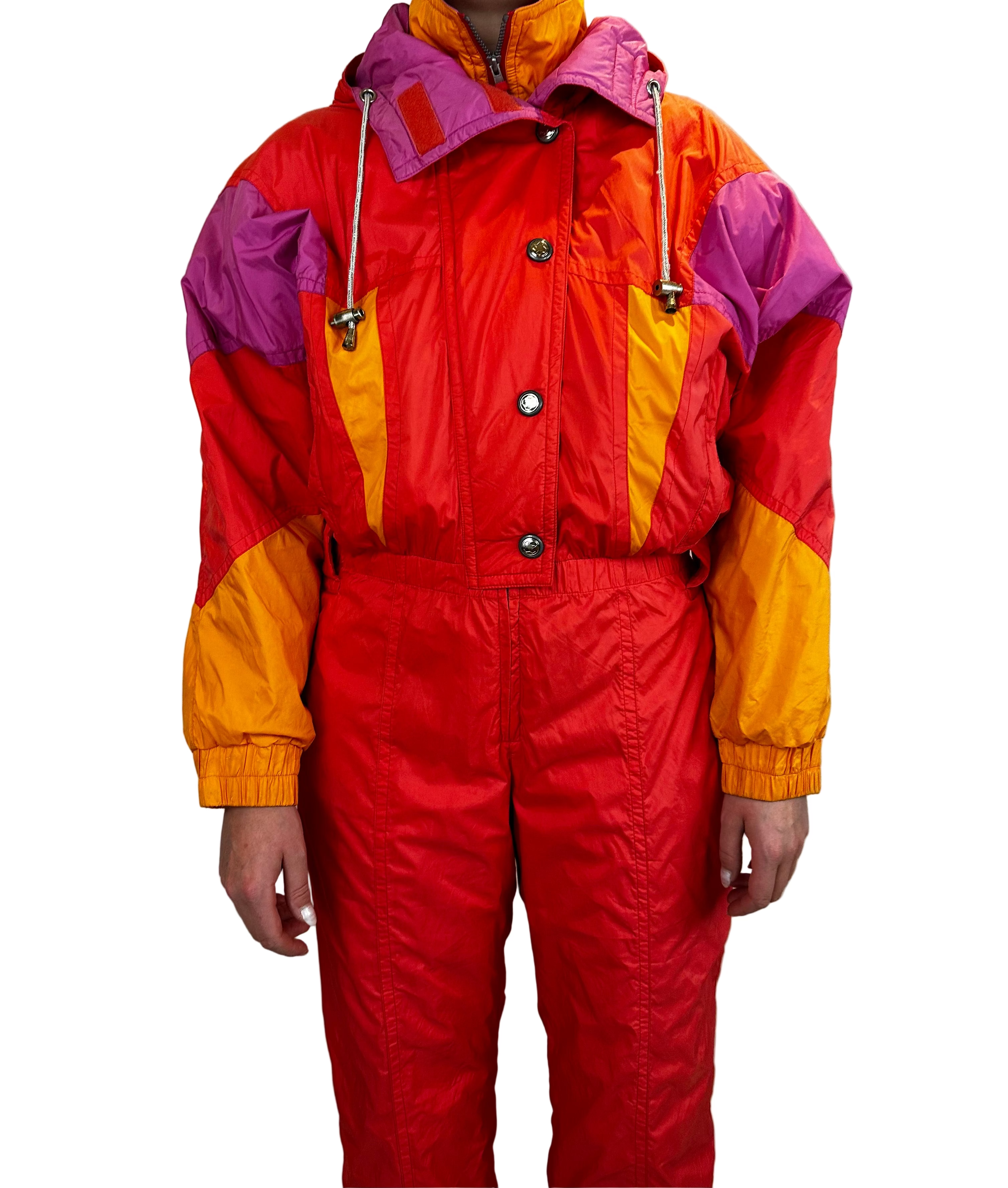 Vintage Skioverall von Colmar  in orange in M/S