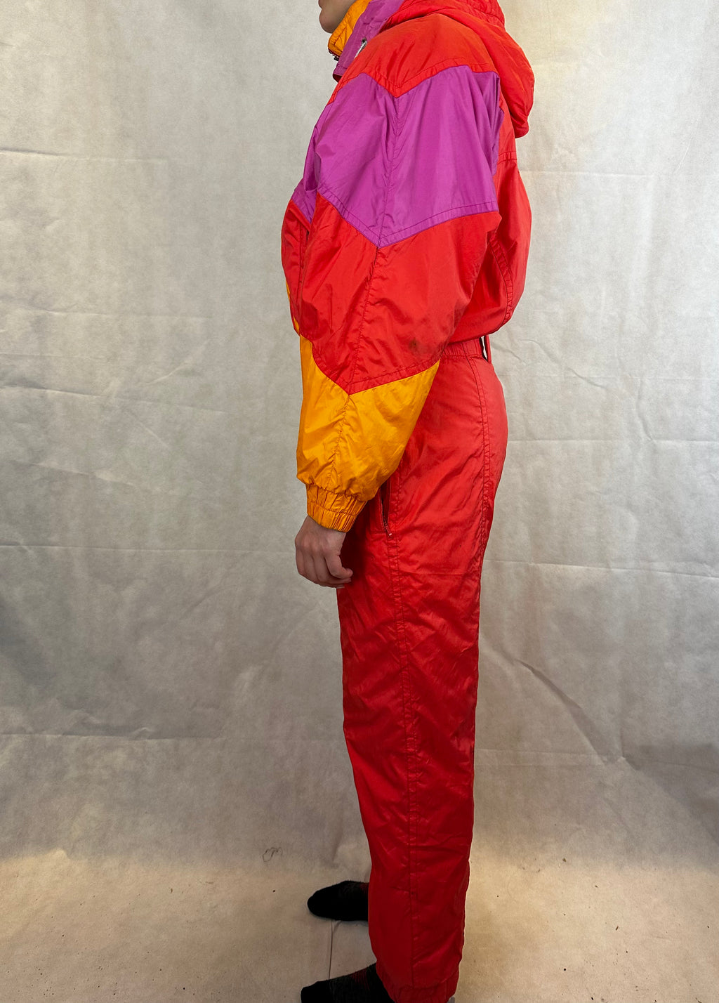 Vintage Skioverall von Colmar  in orange in M/S