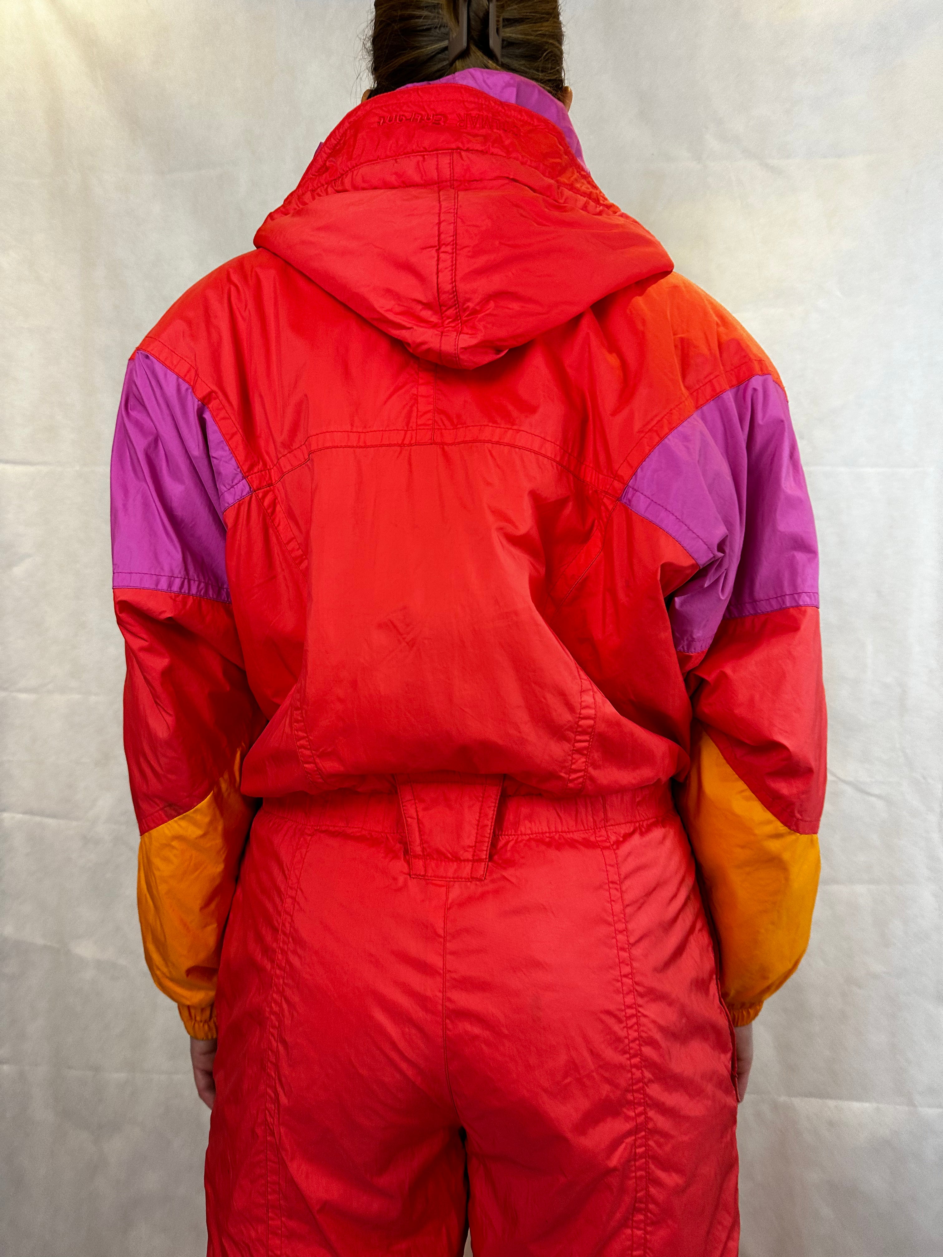 Vintage Skioverall von Colmar  in orange in M/S