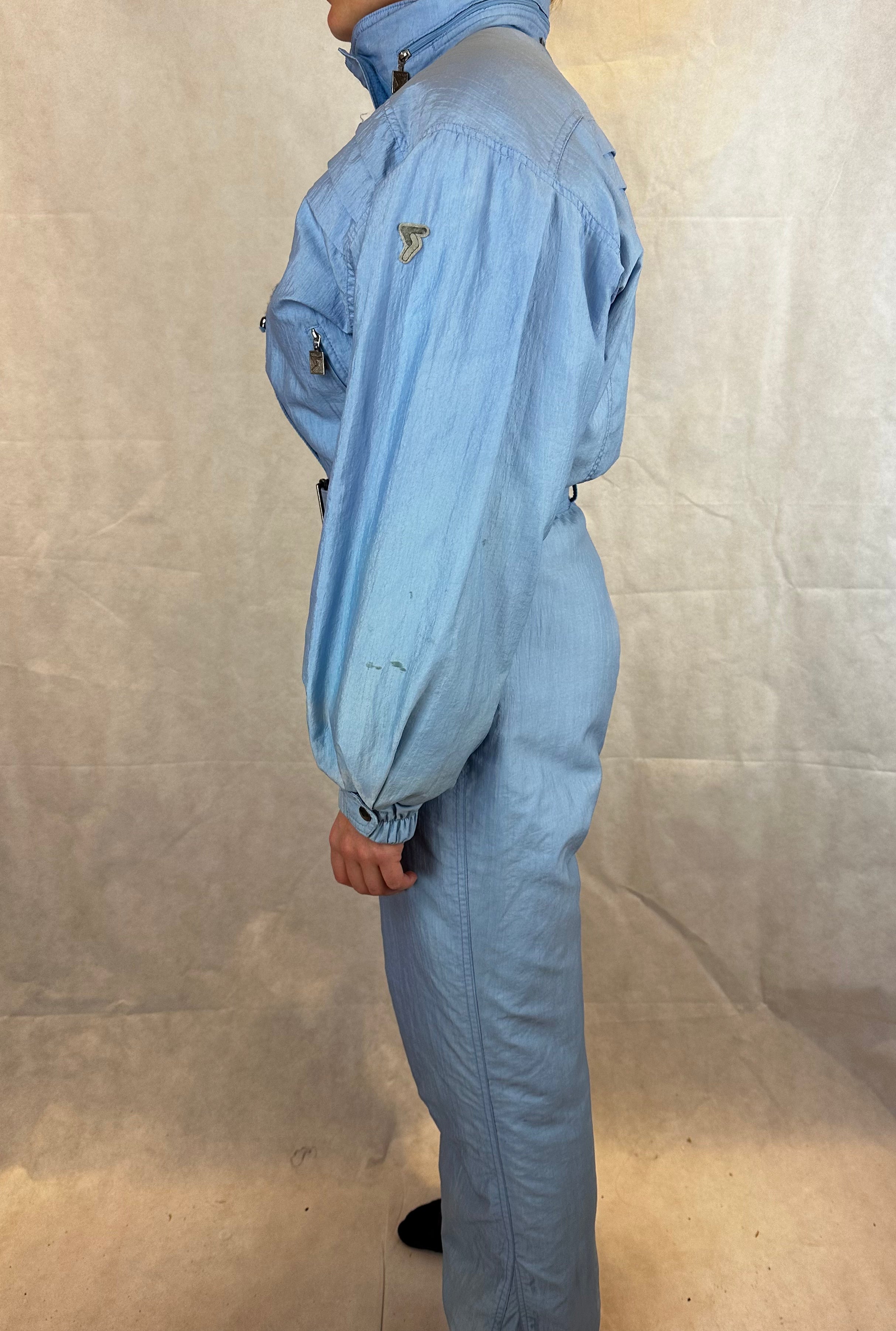 Vintage Skioverall in hellblau von Schöffel in S/M