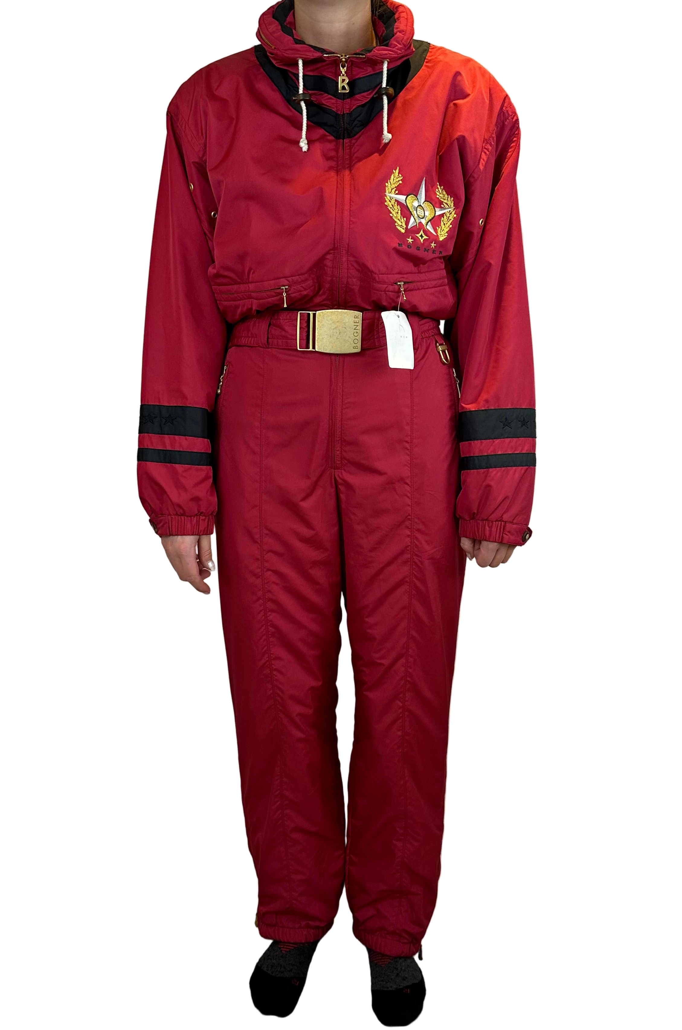 Vintage Skioverall von BOGNER komplett NEU in rot