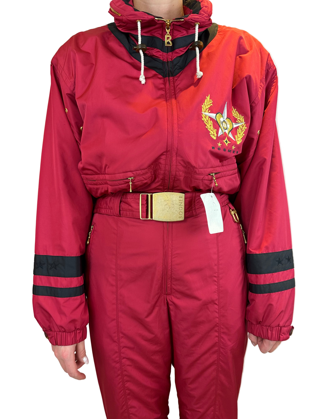 Vintage Skioverall von BOGNER komplett NEU in rot