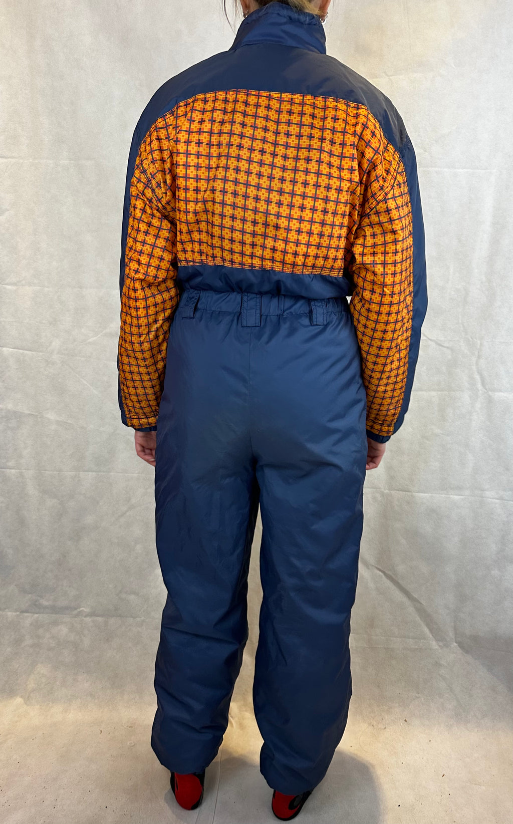 Vintage Skioverall in blau orange S/M