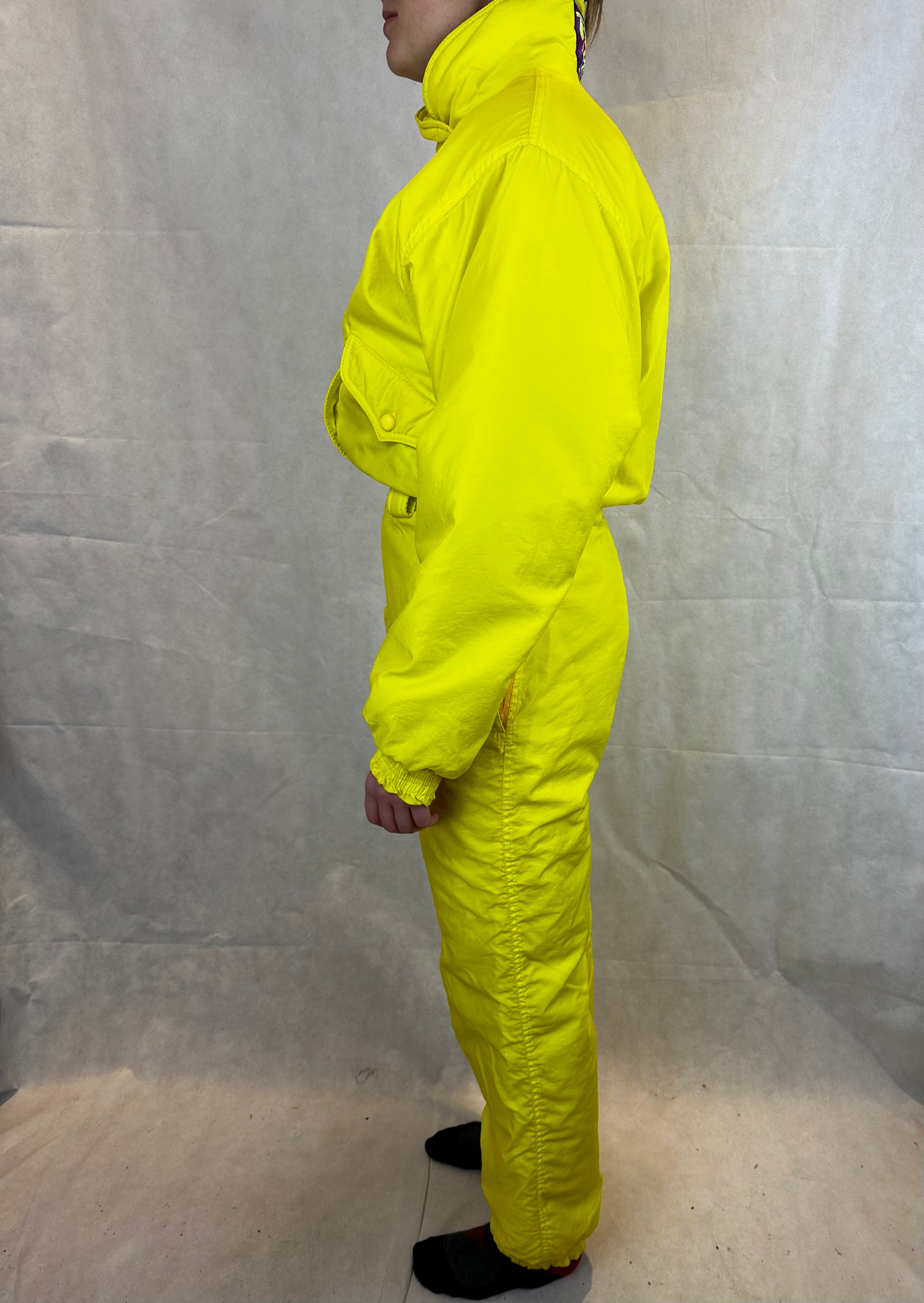 Vintage Skioverall in neon gelb in size M/S