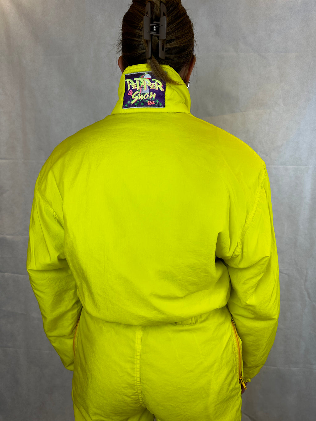 Vintage Skioverall in neon gelb in size M/S