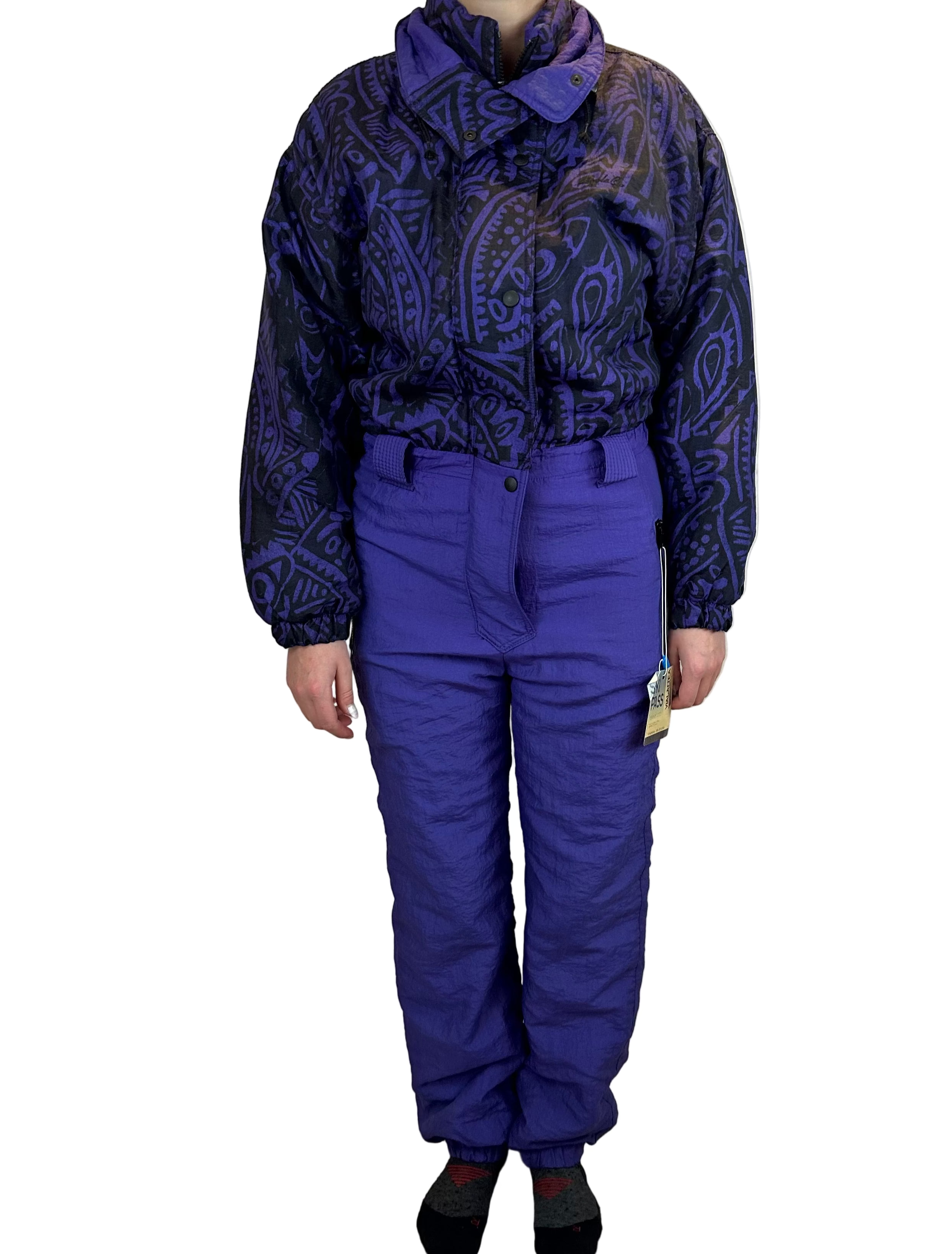 Vintage Skioverall in lila S/M