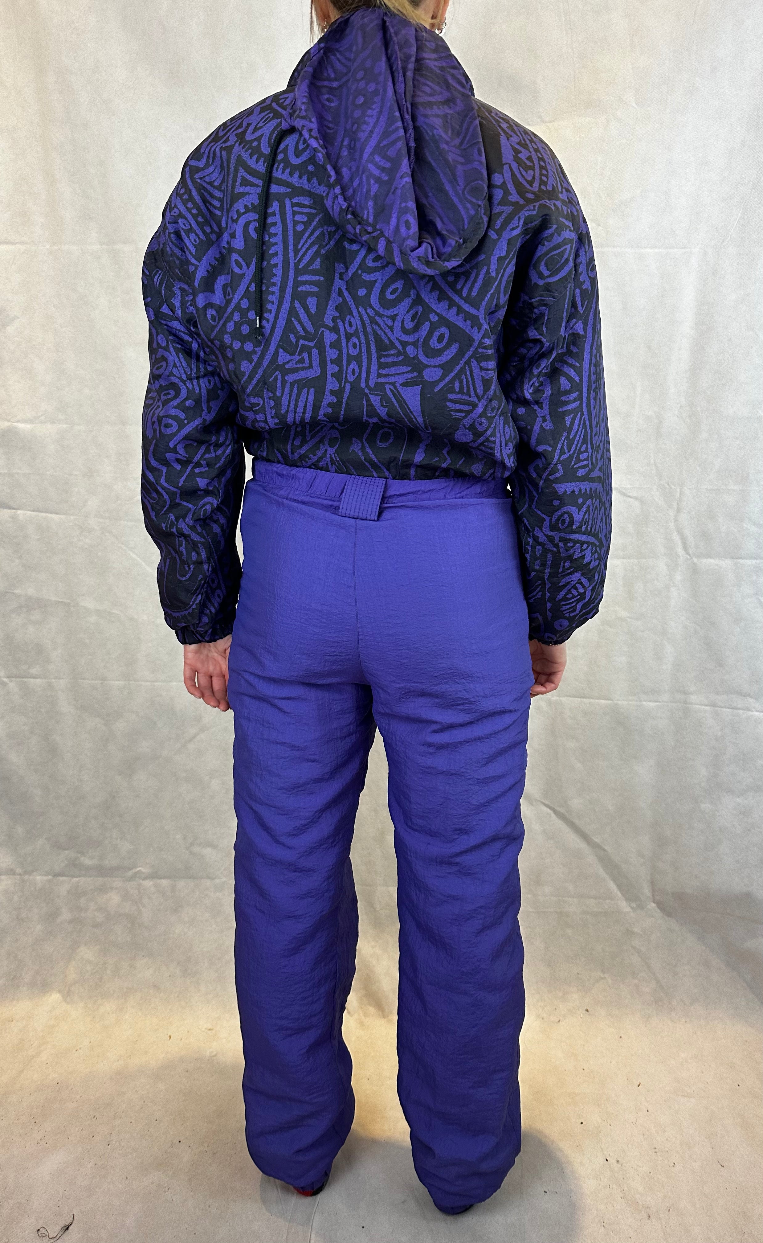 Vintage Skioverall in lila S/M