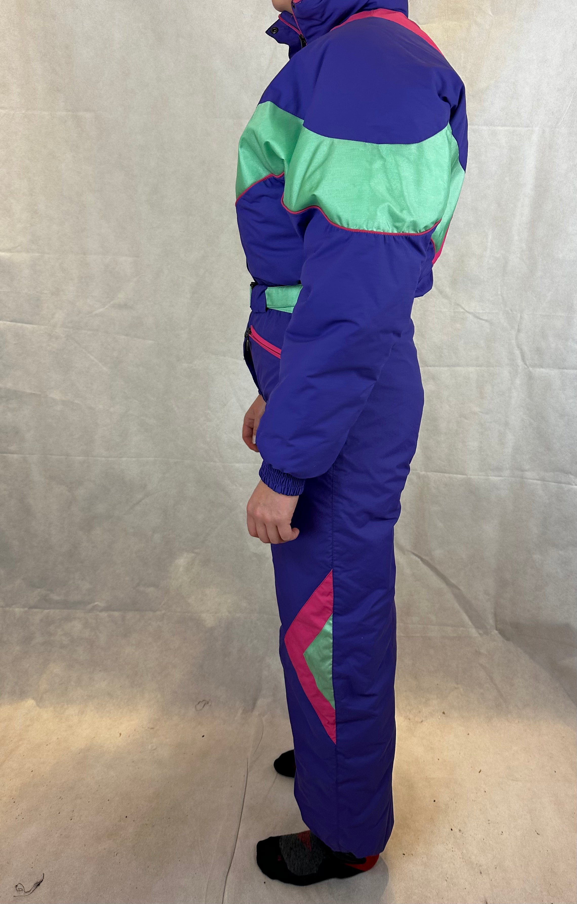 Vintage Skioverall von Stylfrance in Lila S/M für Damen Size 38/40