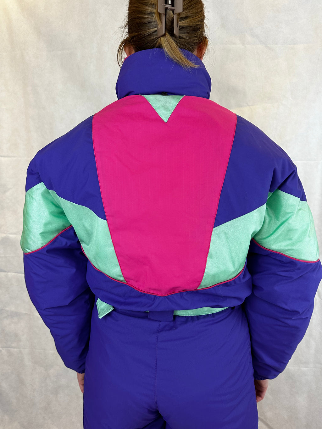 Vintage Skioverall von Stylfrance in Lila S/M für Damen Size 38/40