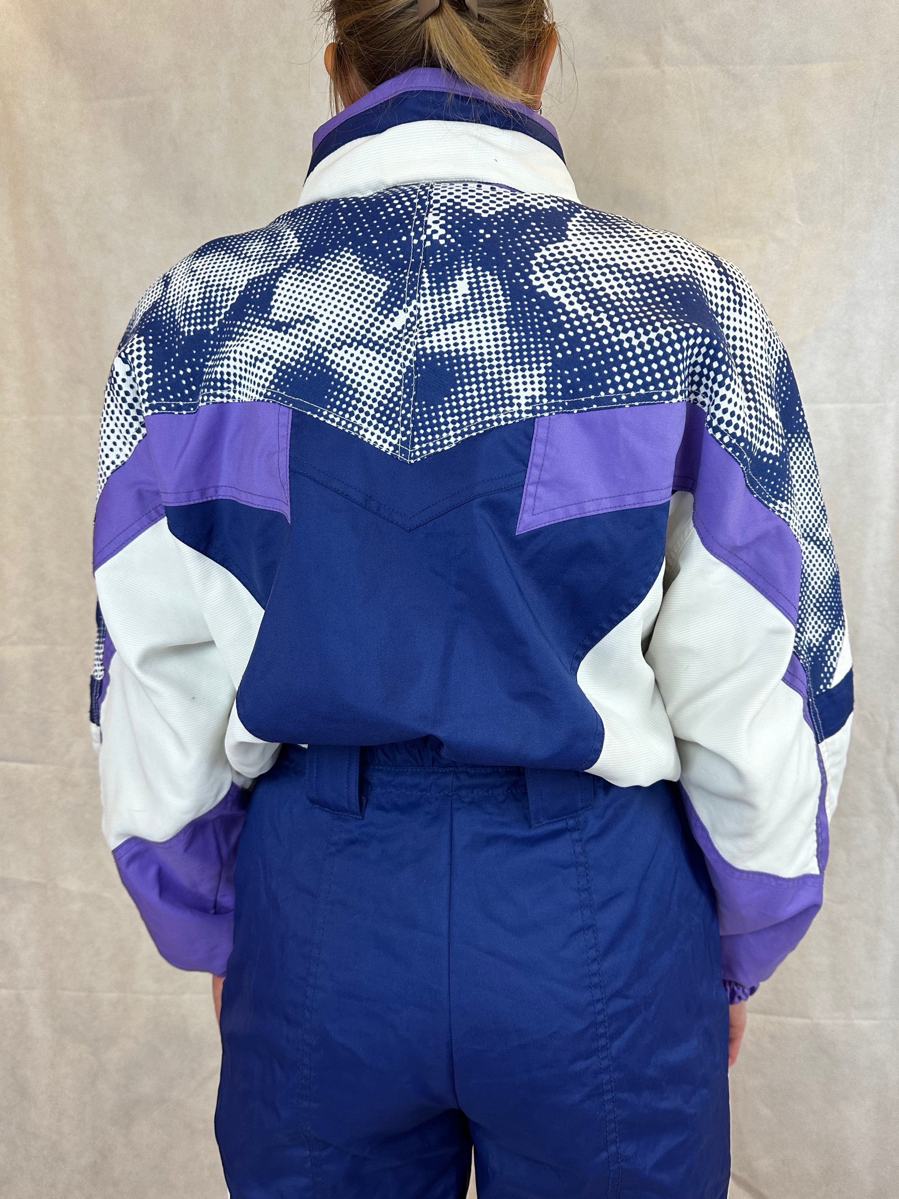 Vintage Skioverall von FILA in blau/lila in M/S