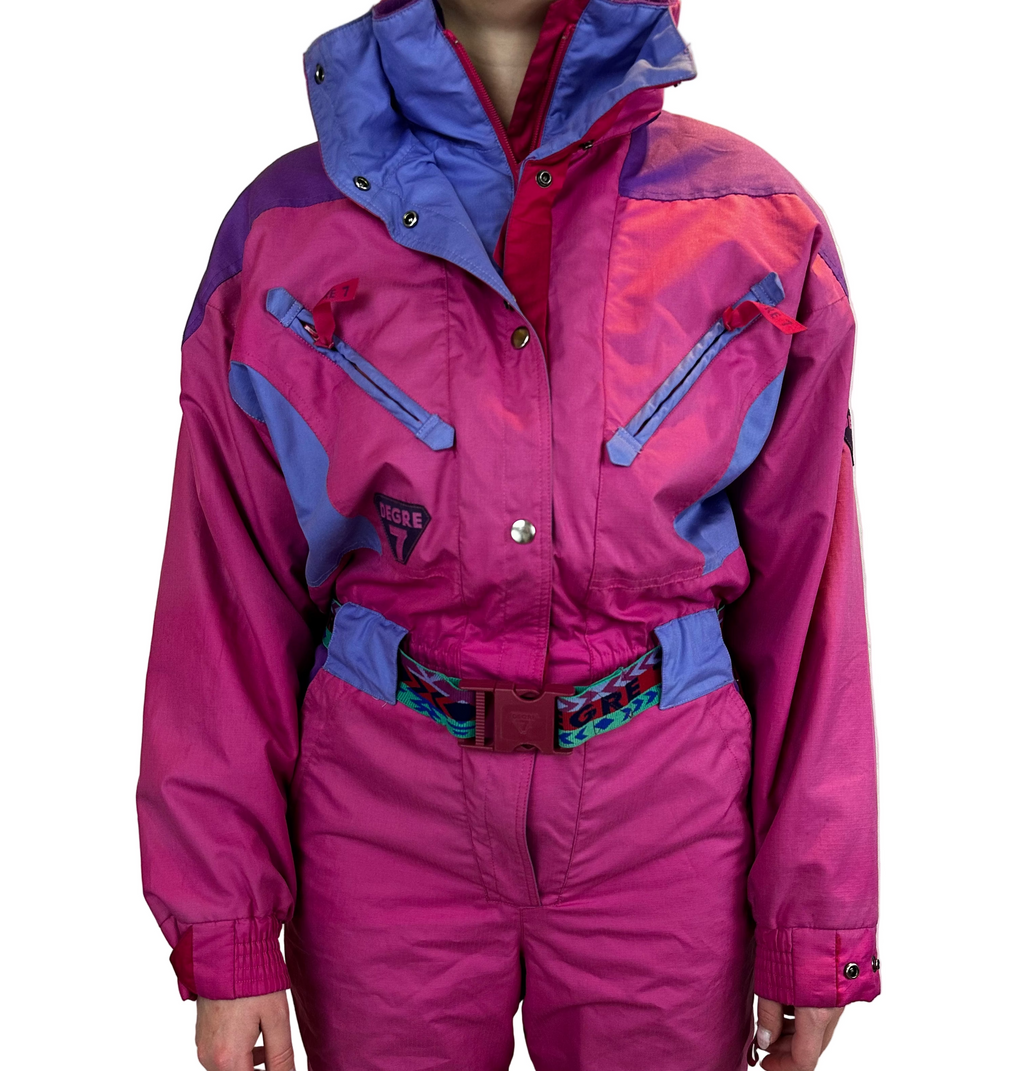 Vintage Skioverall von Degree in rosa/lila S/M