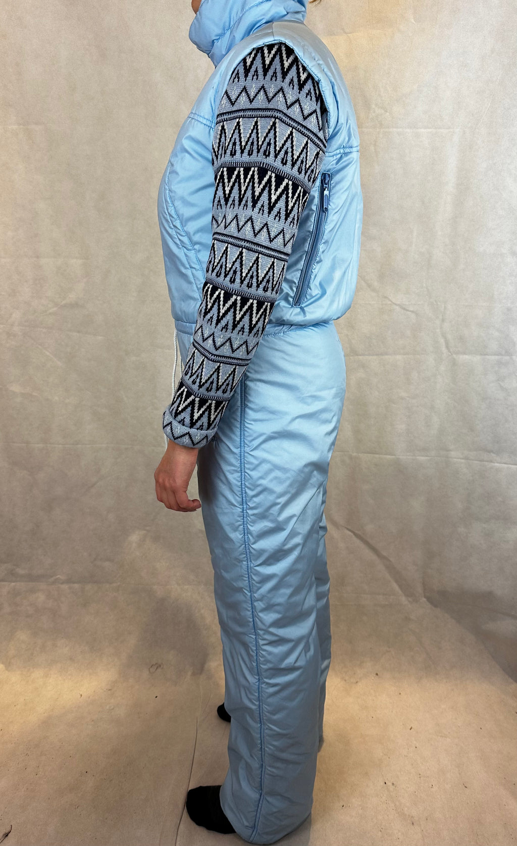 Vintage Skioverall in Turkis warm in Größe S