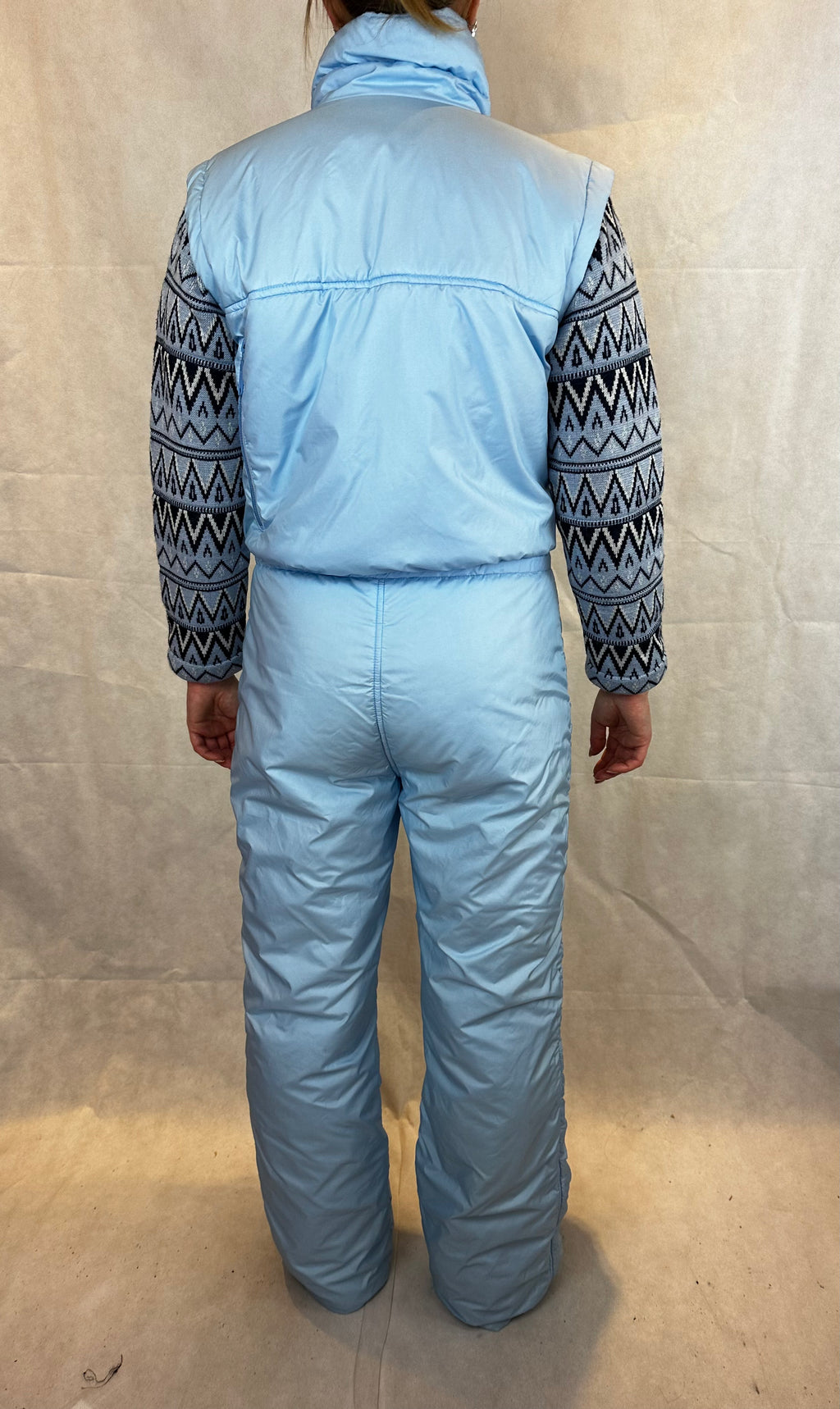 Vintage Skioverall in Turkis warm in Größe S