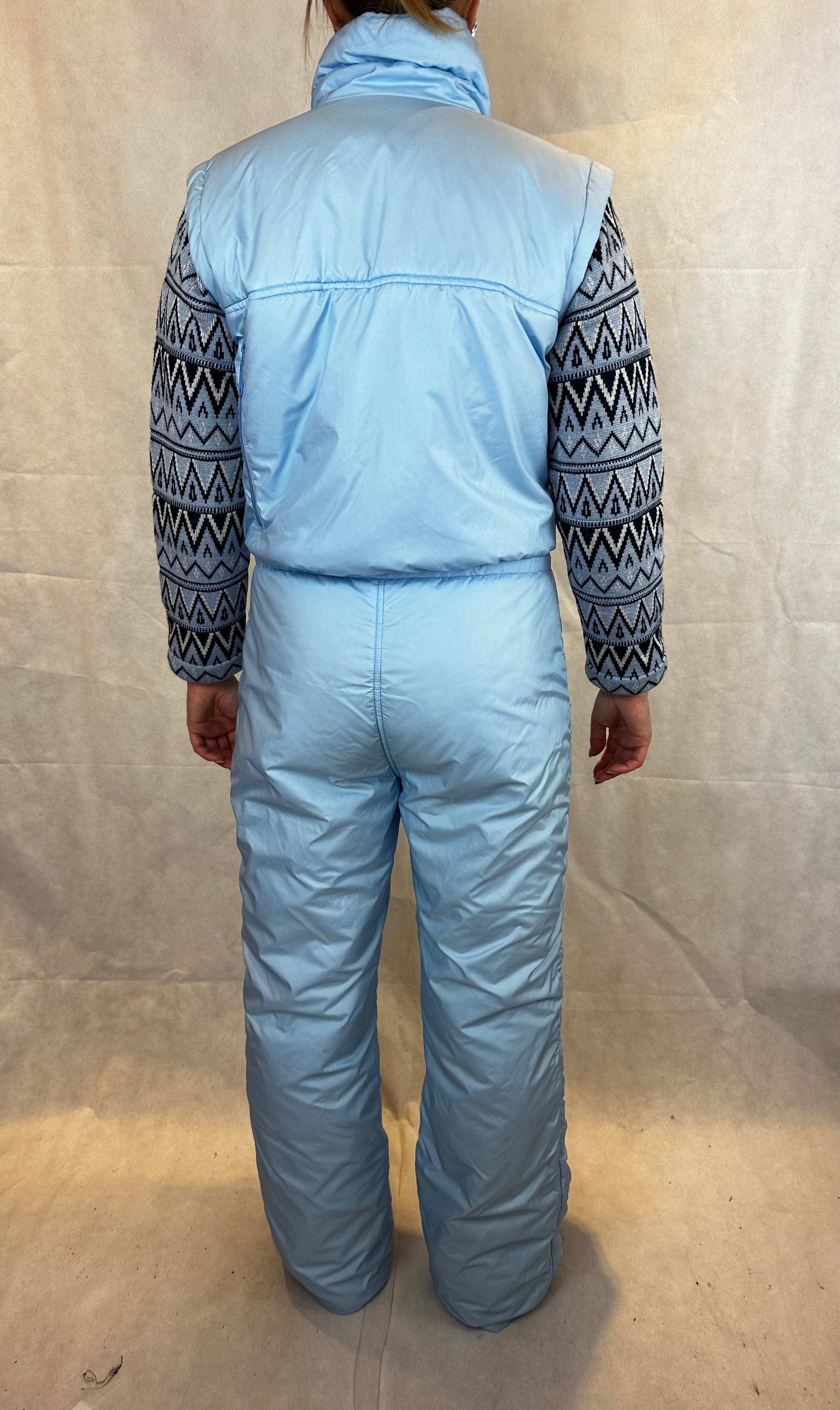 Vintage Skioverall in Turkis warm in Größe S