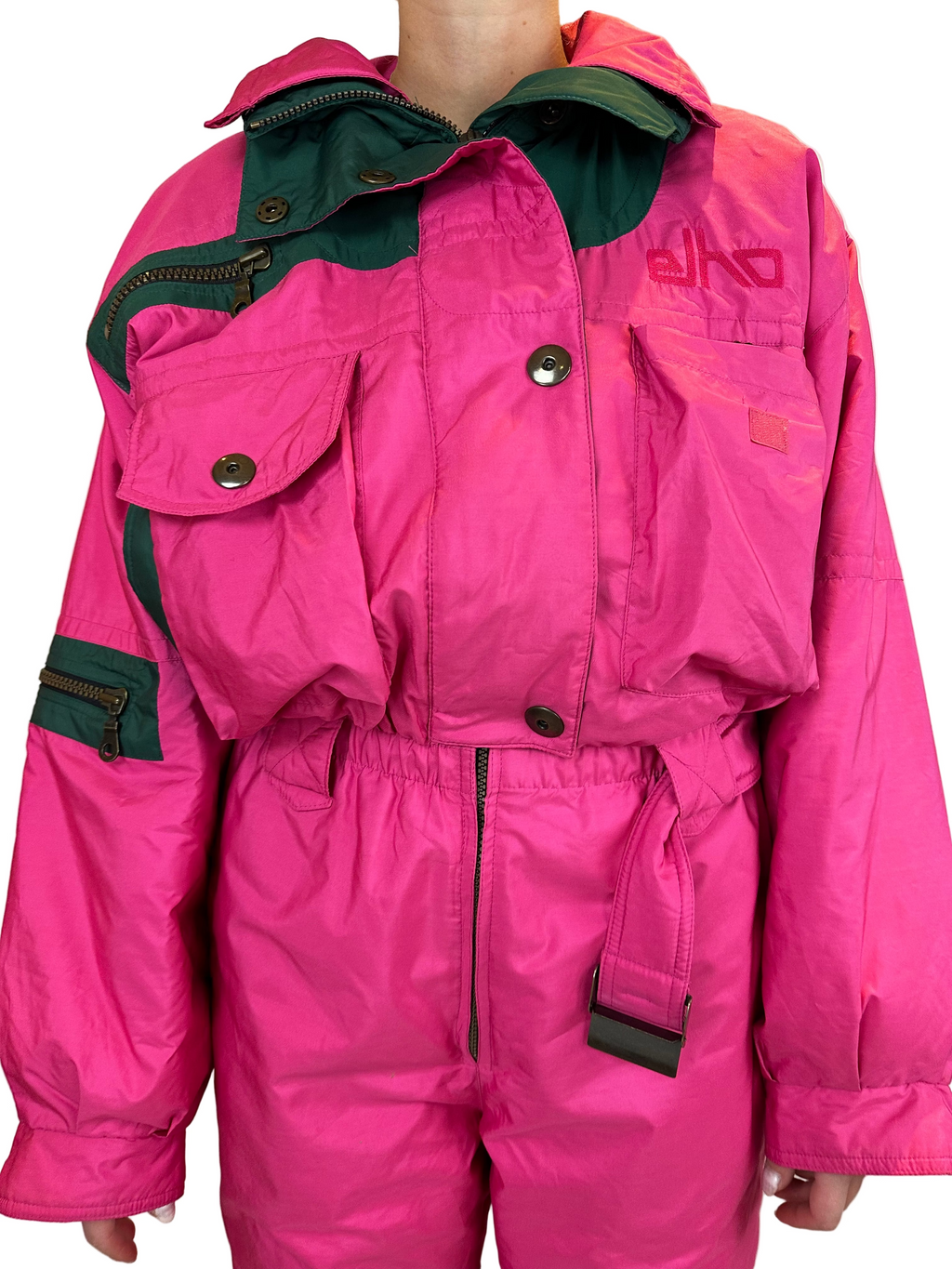 Vintage Skioverall von Elho in Rosa in M