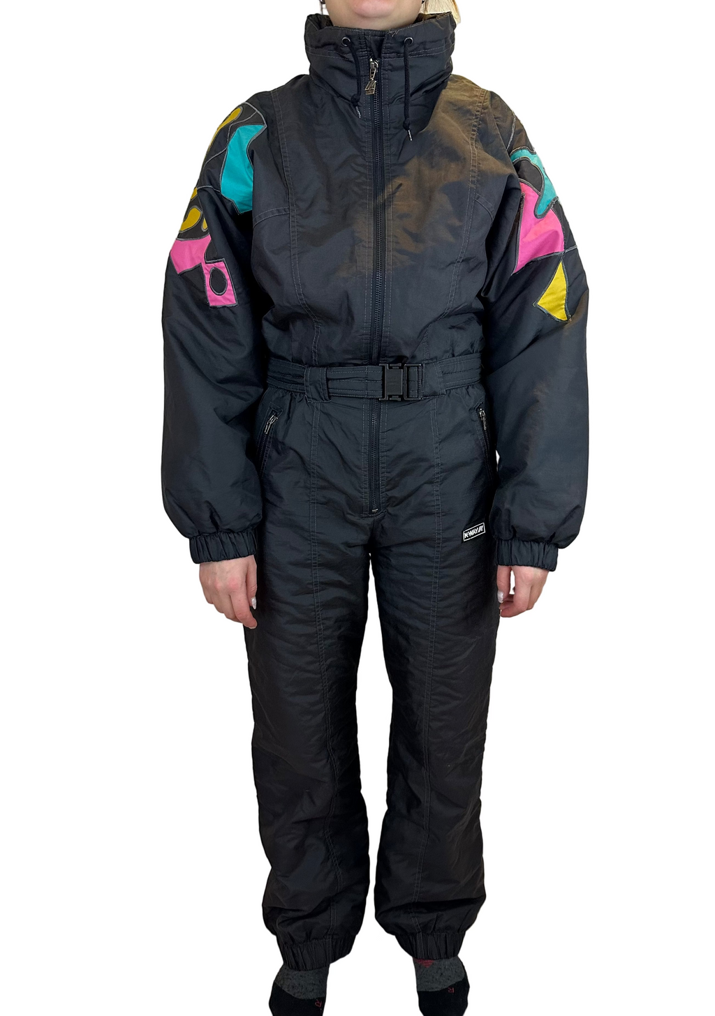 Vintage Skioverall von K-way in schwarz in M OLYMPIA 1992