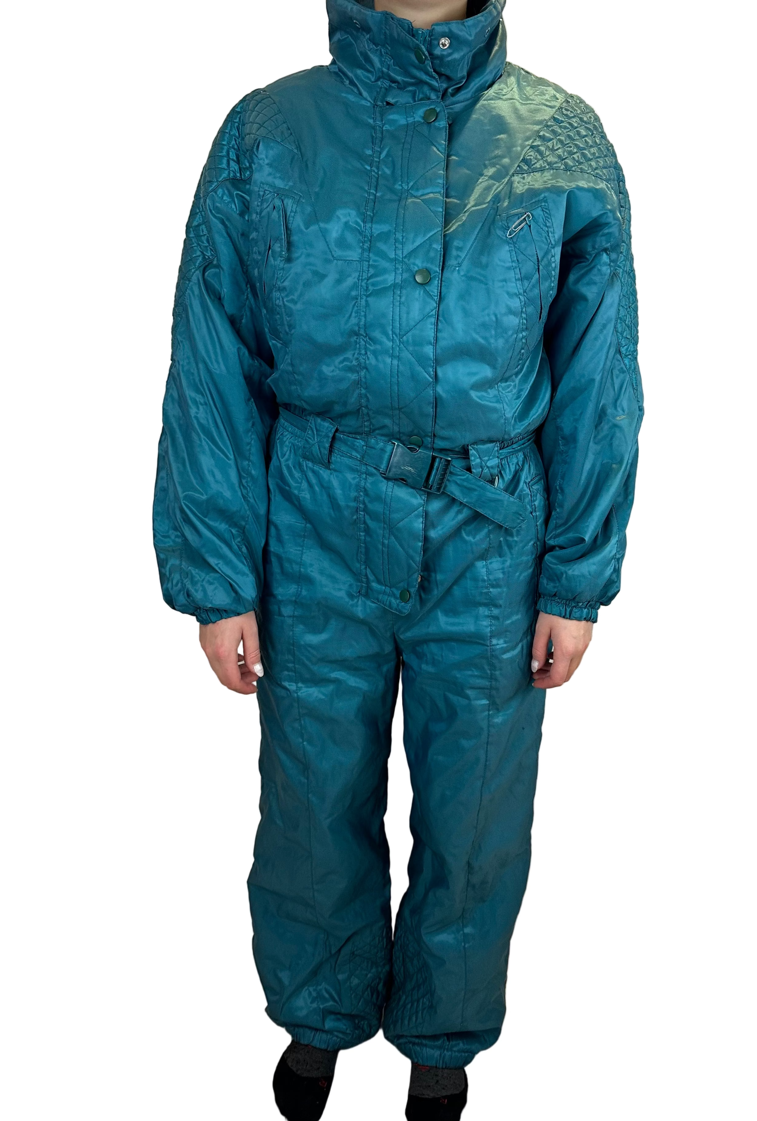Vintage Skioverall in turkis in S/M