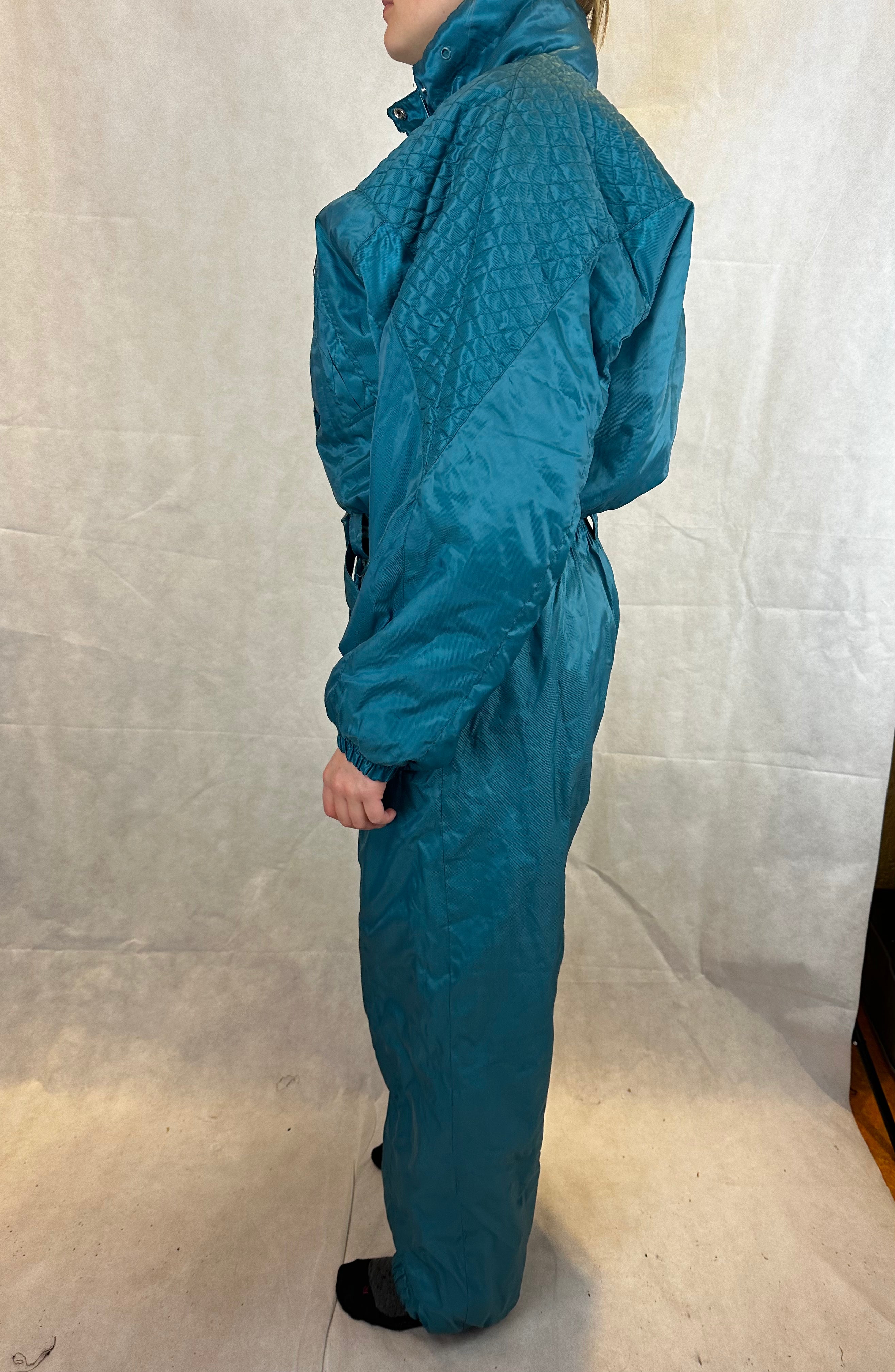 Vintage Skioverall in turkis in S/M