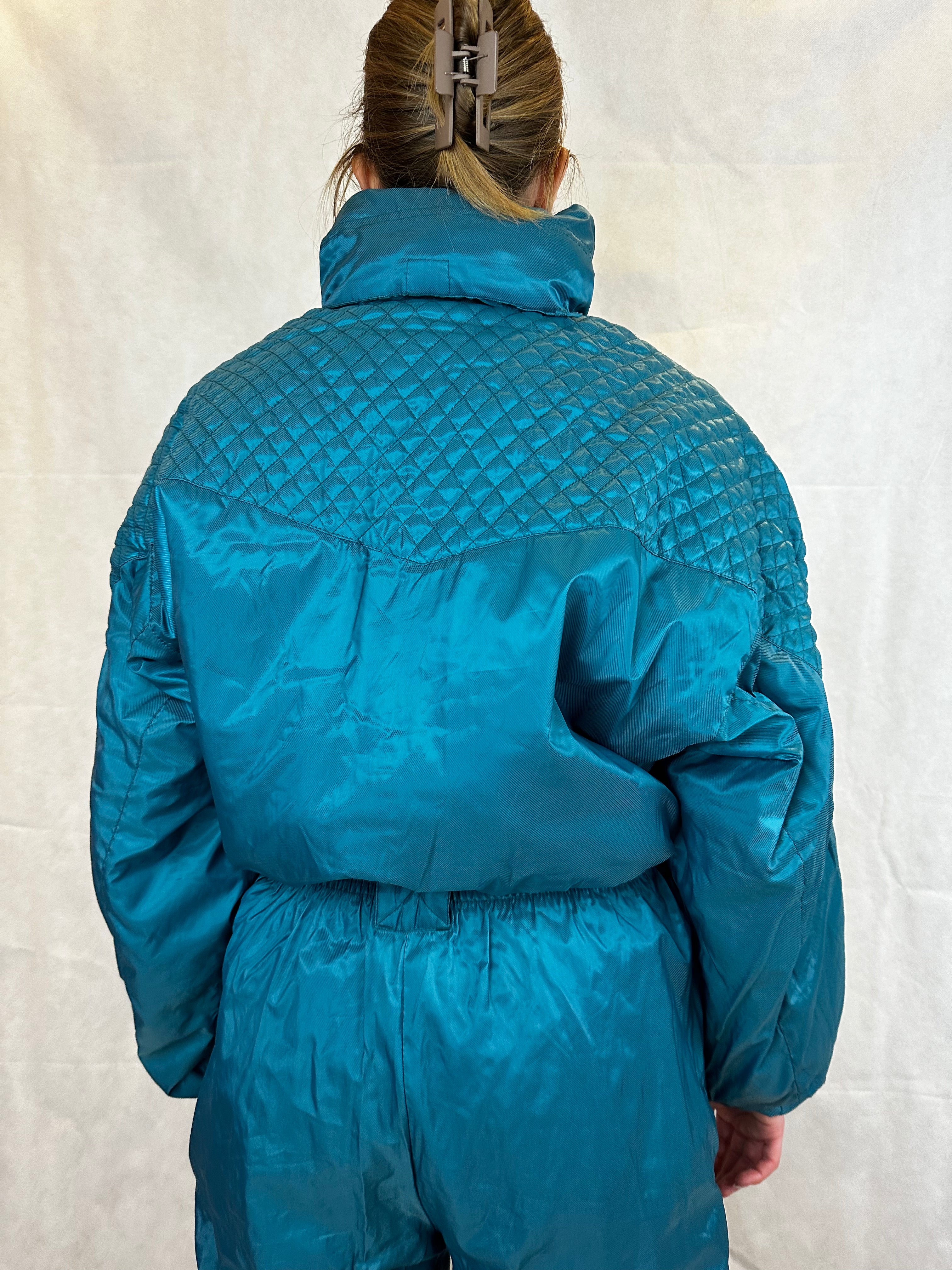 Vintage Skioverall in turkis in S/M