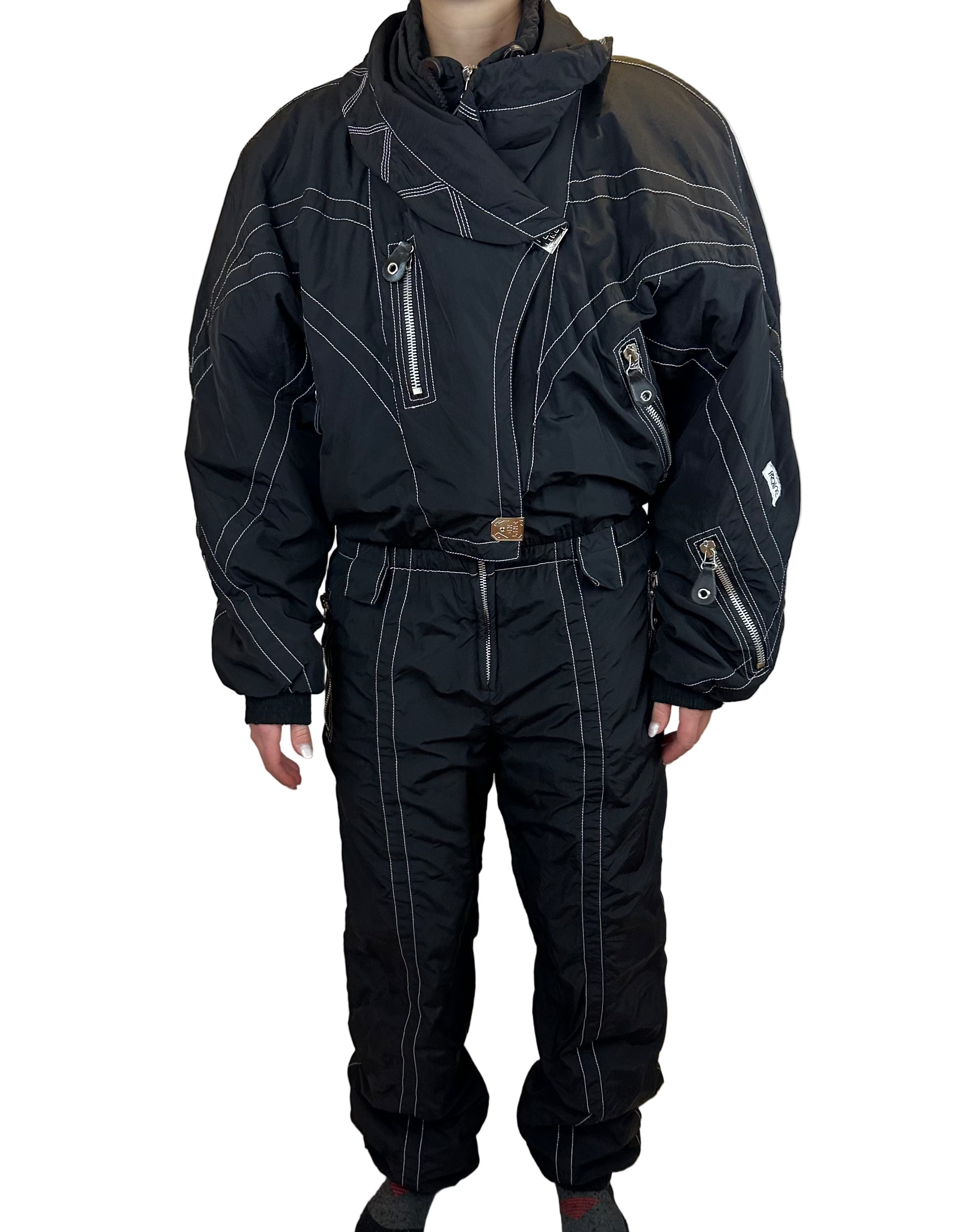 Vintage Skioverall von PRoline in Schwarz