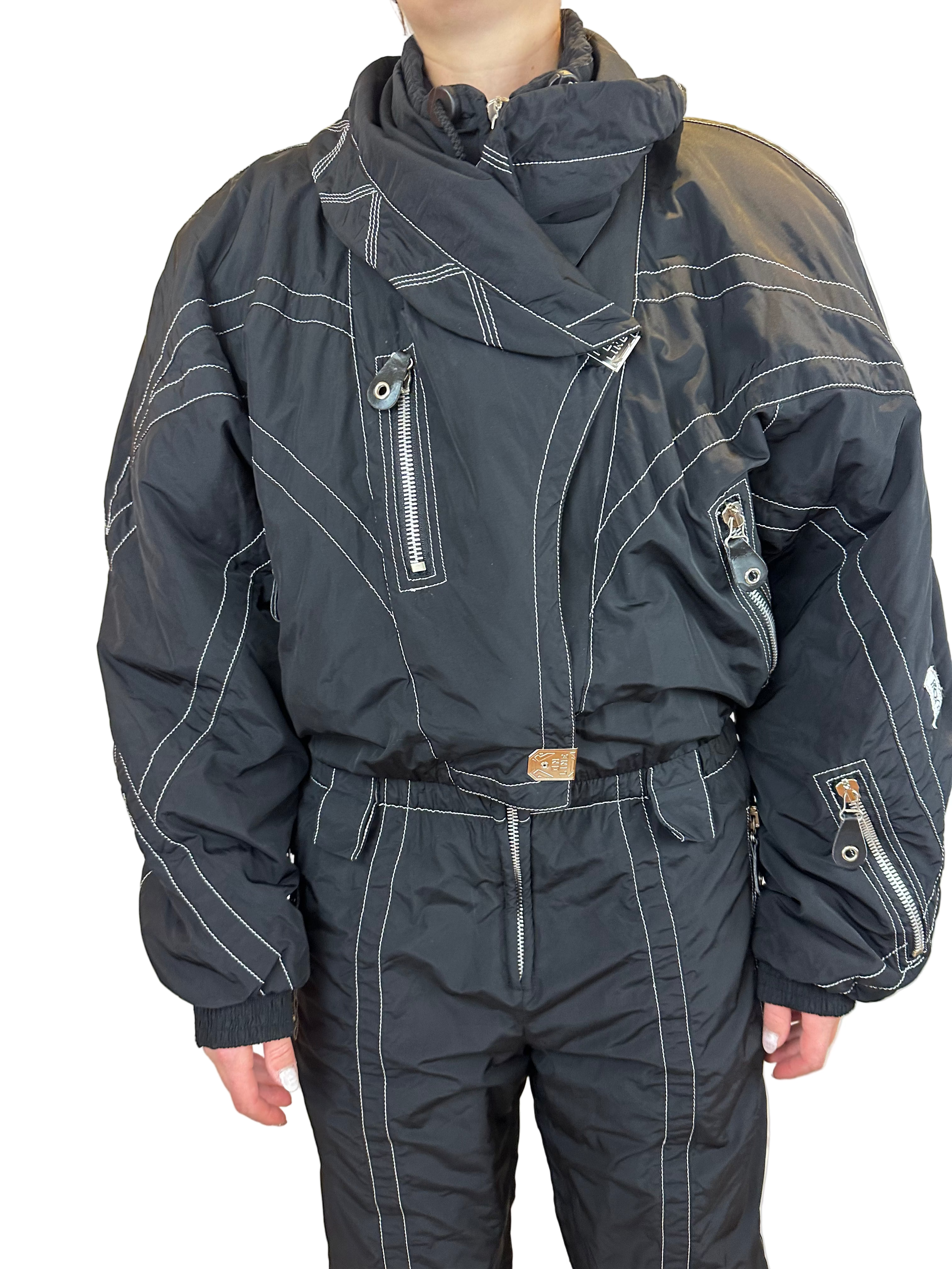Vintage Skioverall von PRoline in Schwarz