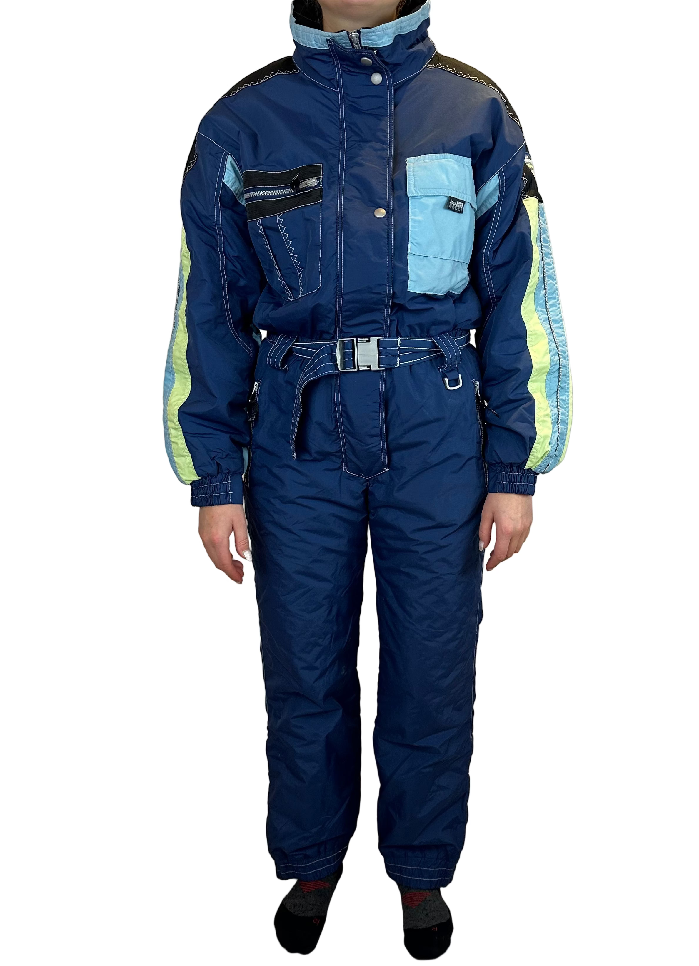 Vintage Skioverall von BRUGI in blau von in Größe S