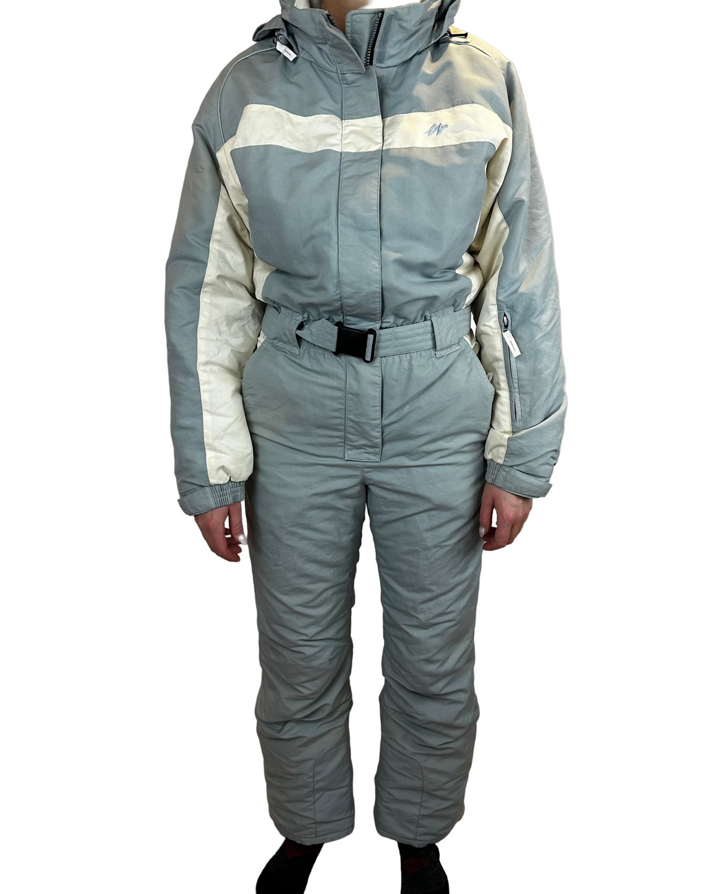 Vintage Skioverall in weiss/grau in S/M