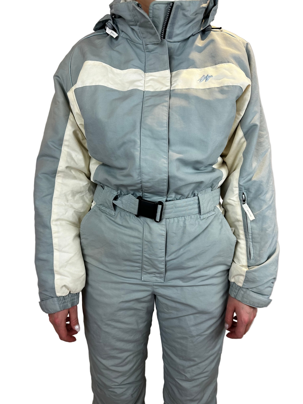 Vintage Skioverall in weiss/grau in S/M